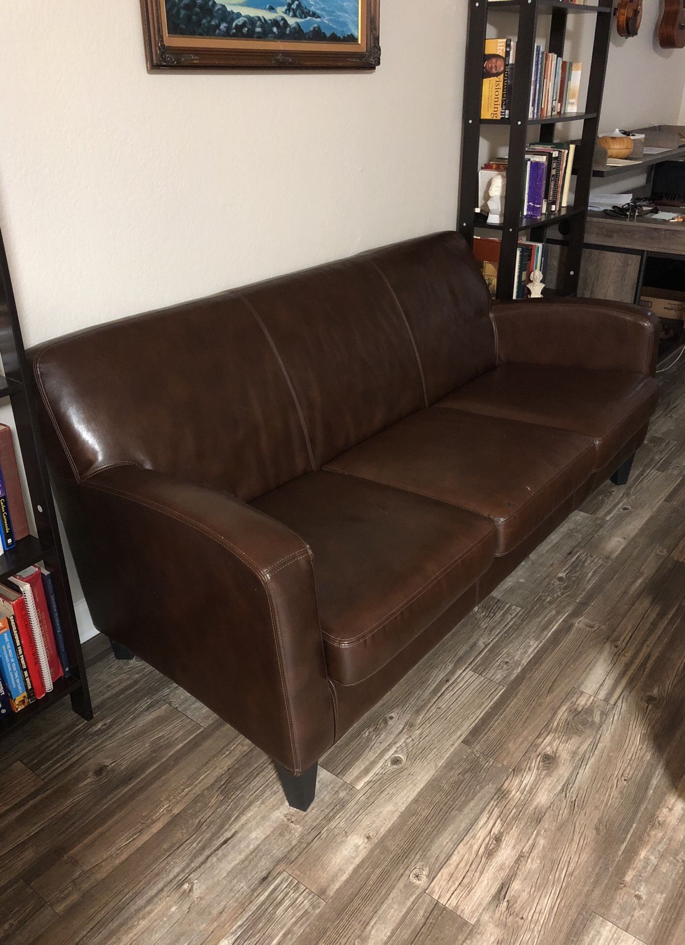 IKEA Jappling Dark Brown Faux Leather Couch/Sofa