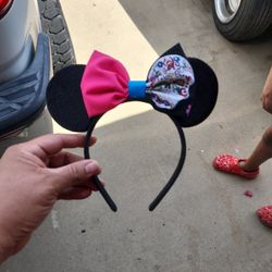 Handmade Sugar Skull  Mickey Ears