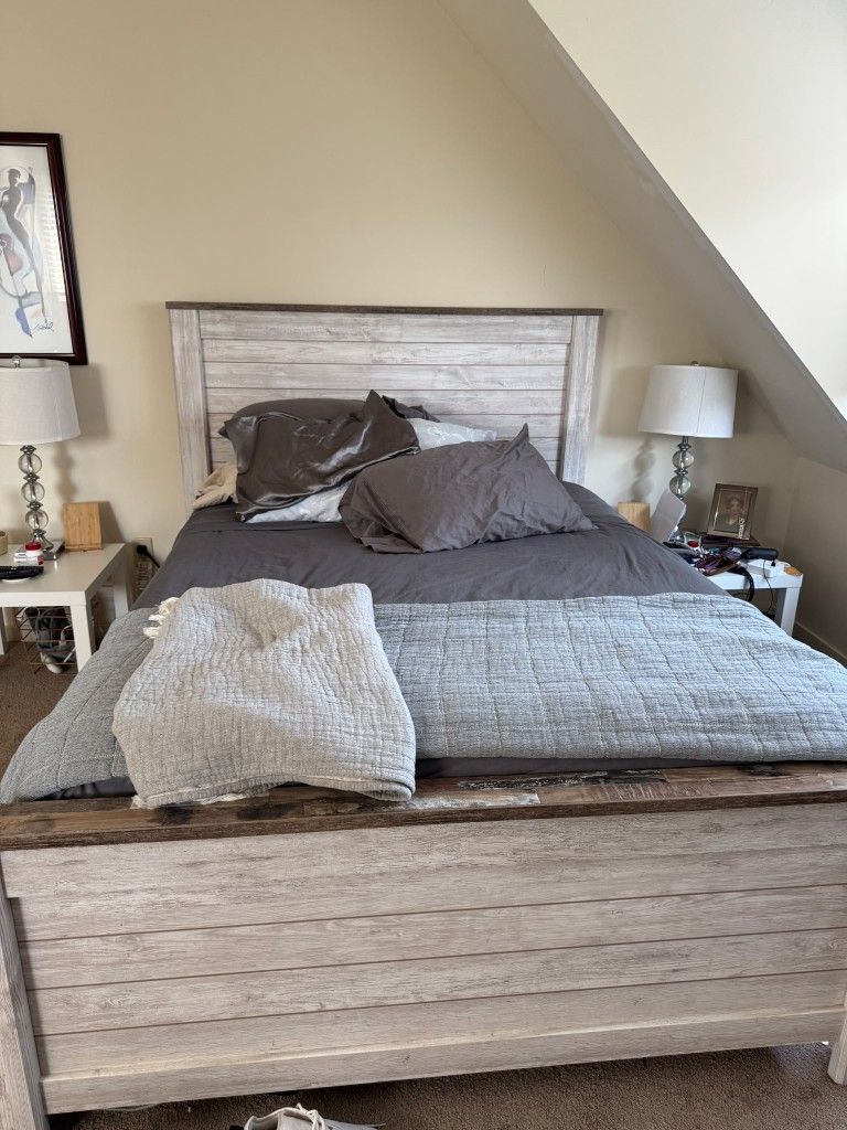 Rustic Wood Panel Bed
