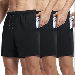 3 Pack Men's Athletic Shorts 7 Inch Quick Dry Workout Gym Shorts Lightweight Sports Running Short for Men with Pockets