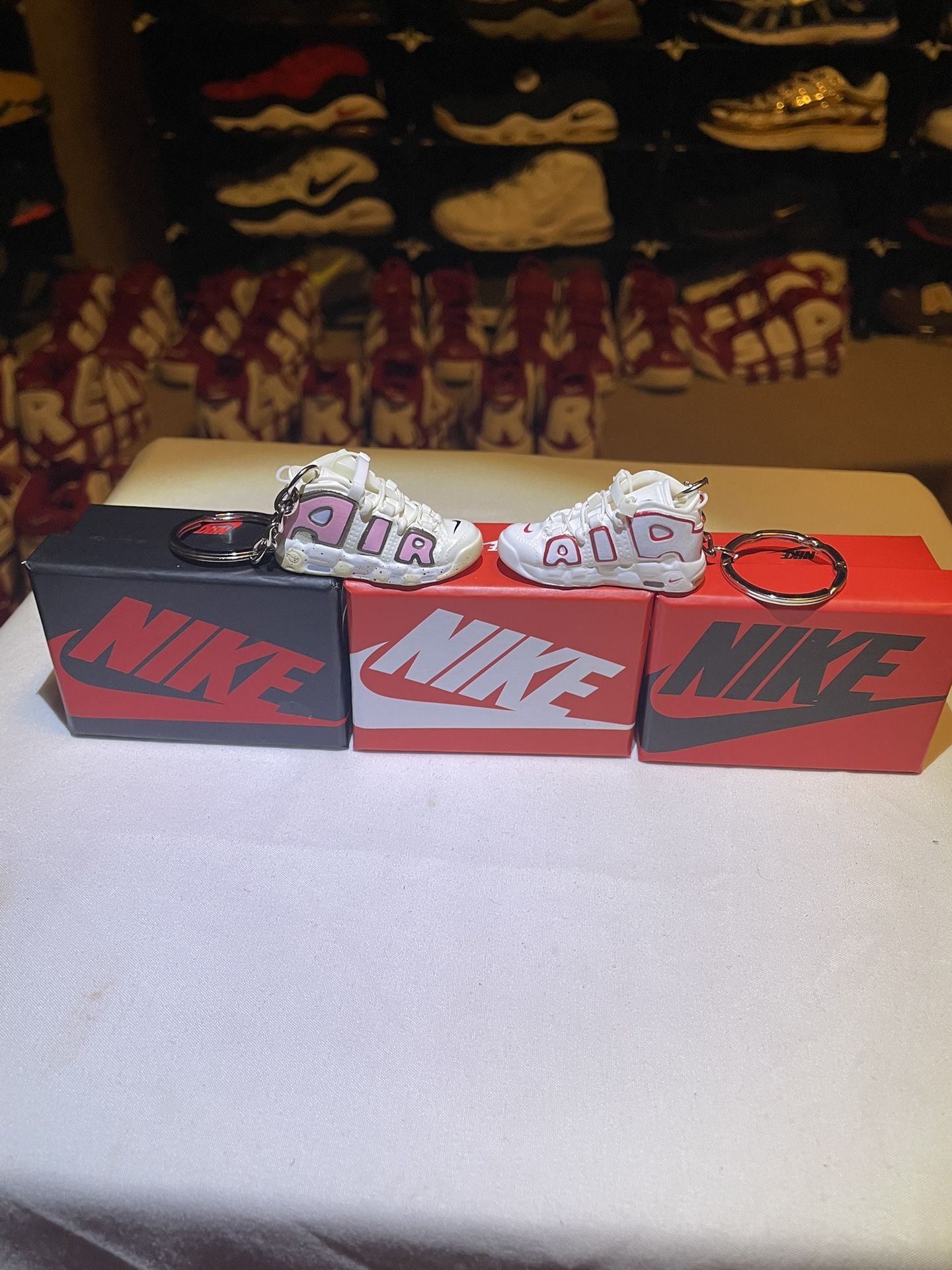 Nike Air More Uptempo Mini Shoe Keychains And Mini Nike Shoe Box