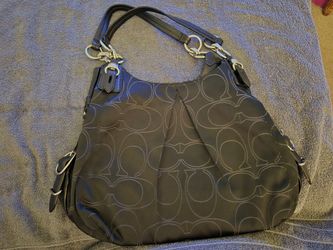 COACH Signature Maggie Mia Sateen Hobo Bag