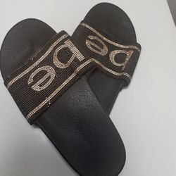 Bebe Black Slides 