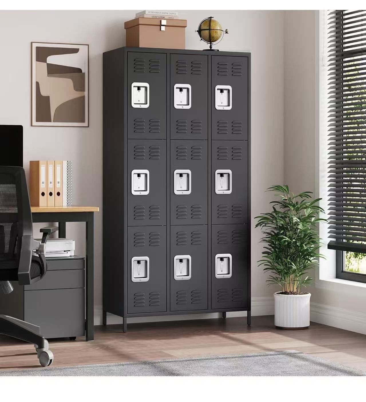 GAOMON 9 Doors Employee Lockers for Office, Metal Sorage Locker Combination, Lockable Employees Metal Locker with Door, Industrial Storage Lockers for