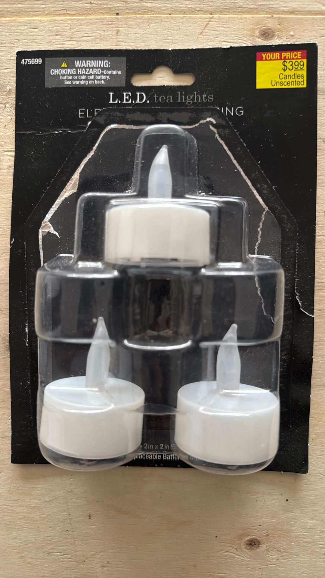 LED Tea Lights (4-Pack, Unscented) β New / Never Used