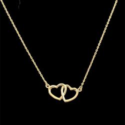 925 double hearts necklace 16 inch -