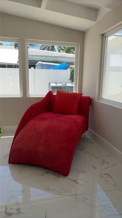 Red lounging chair