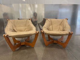 Mcm Luna leather sling chairs