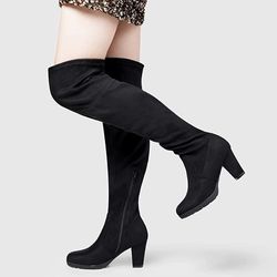 Size 11 Thigh High Black Boots 