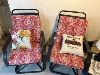 Two Patio chairs with cushions 