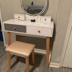 Vanity With LED Mirror and Chair...MOVING SALE