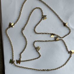 Gold butterfly necklace 25”
