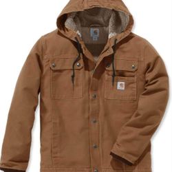 Carhartt Men's Sherpa-Lined Utility Jacket - Relaxed Fit - Washed Duck