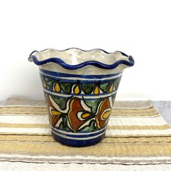 Small Mexican Hand Painted Flower Pot