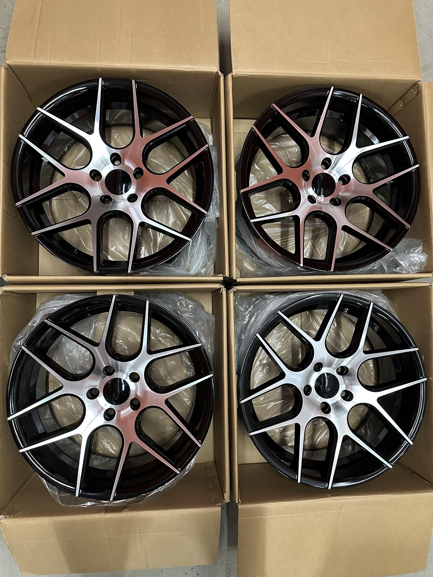 4x NEW 18” 5x114 Silver Black Rims Wheels for Acura, Honda,Nissan