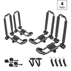 NIB Universal Foldable J- Bar Kayak Rack Roof To Carrier