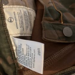 AG Adriano Goldschmied Caden Fatigue Tailored Trousers Camo Green  28R