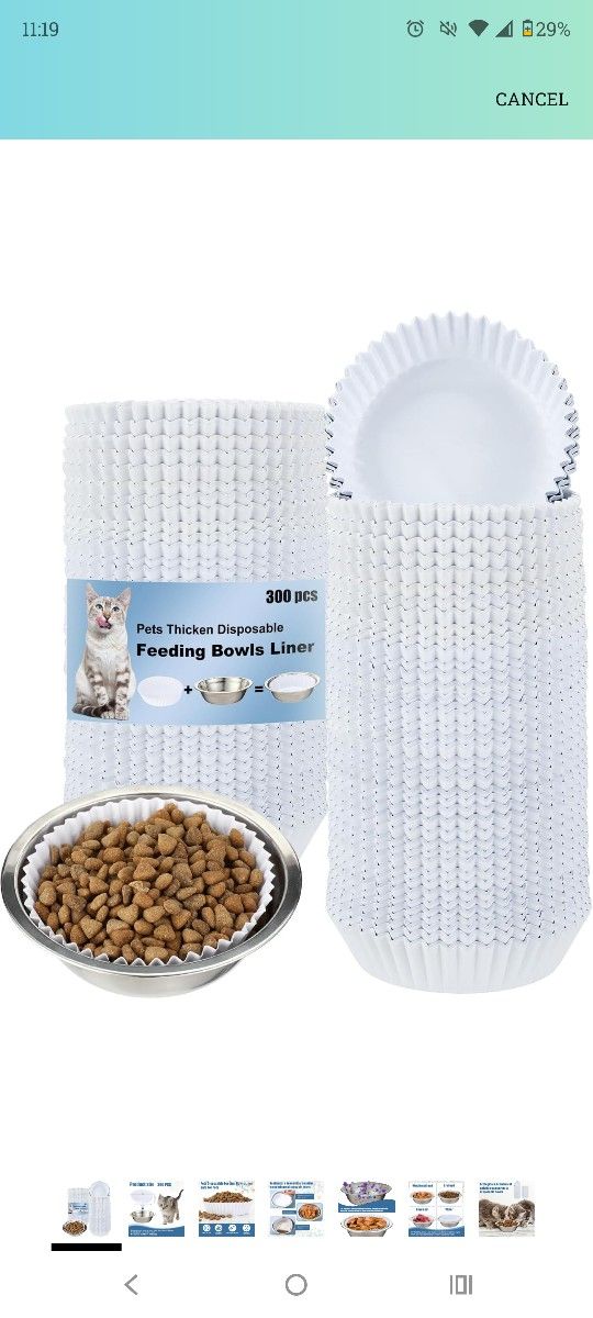 Cat Food Disposable Bowl Liners (Orig. 300 Pieces, Used About 4-5)