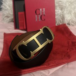Carolina Herrera CH Reversible belt Brown / black