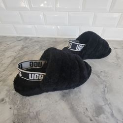 Ugg Black Slipper With Strap