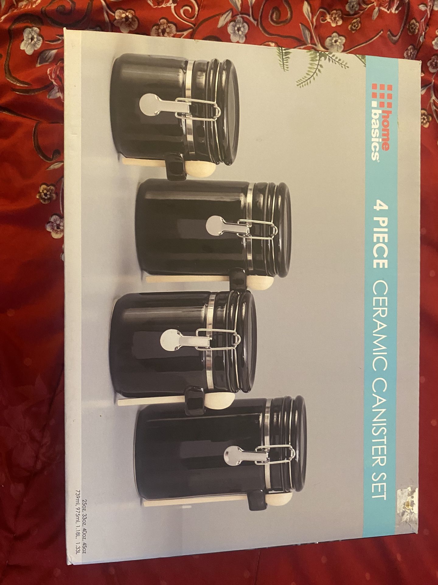 Homes Basic 4 Piece Ceramic Canister Set