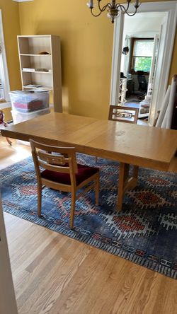Mid century modern dining table and chairs