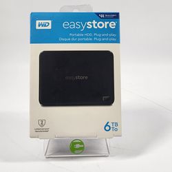New Western Digital WD External easystore 6TB USB 3.2 Gen 1 HDD 