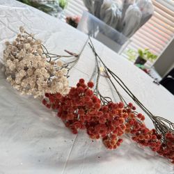 Plastic Artificial Baby's Breath Clusters Flowers -  flores racimo aliento de bebé - Set of 3 