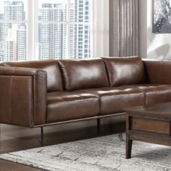 Soren Brown Leather Sofa