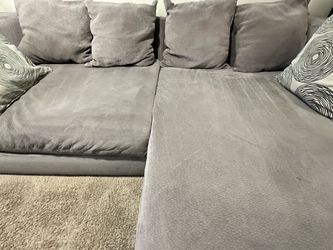 Gray Microfiber Sectional Sofa with Chaise