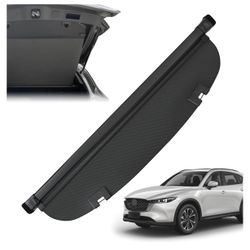 Trunk Cargo Cover for Mazda CX5 2025 2017-2024, with Carbon Fiber Texture Ends, Anti-Peeping Retractable Security Shade for Privacy, CX-5 Accessories