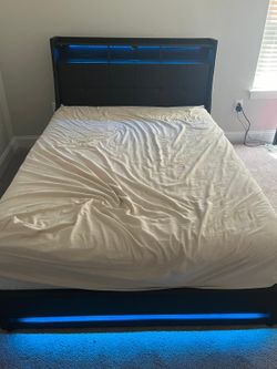 Almost New Full Bed Frame  and Night Table 