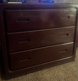 Dark Wood 3-Drawer Dresser