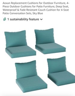 New set of 4 patio chairs cushions