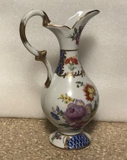 Elegant Heirloom By Toyo Pitcher/ Vase Porcelain 7.75” Tall