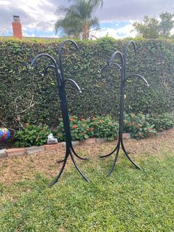Pair of Black Plant Holders