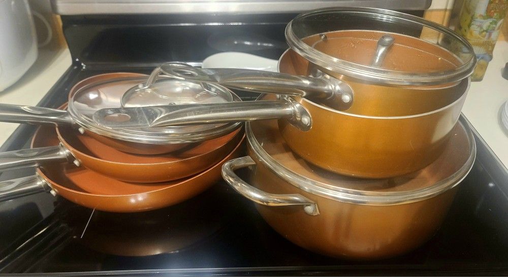 Copper Ceramic Nonstick Cookware Set