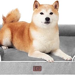 EHEYCIGA Memory Foam Large Dog Bed with Sides, Waterproof Orthopedic Dog Beds for Large Dogs, Non-Slip Bottom and Egg-Crate Foam Large Dog Couch Bed w