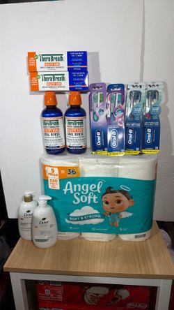 Oral care ( therabreath mouthwash,toothpaste,toothbrush,paper toilet and hand soap)
