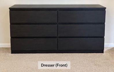 2 IKEA 6-Drawer Dresser / Chest – Black-Brown – Lots of Storage