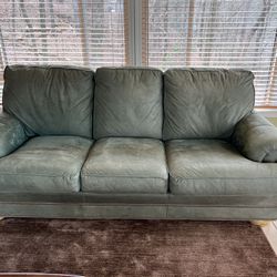 Green Suede Thomasville Couch 