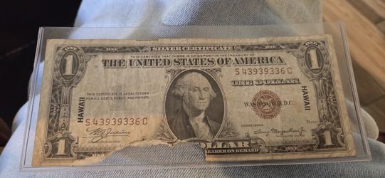1935 A Silver Certificate Hawaii Note.