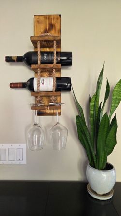 Rustic look Wine and Wine Glass rack