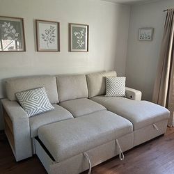 Cream Sectional ( Delivery Available )