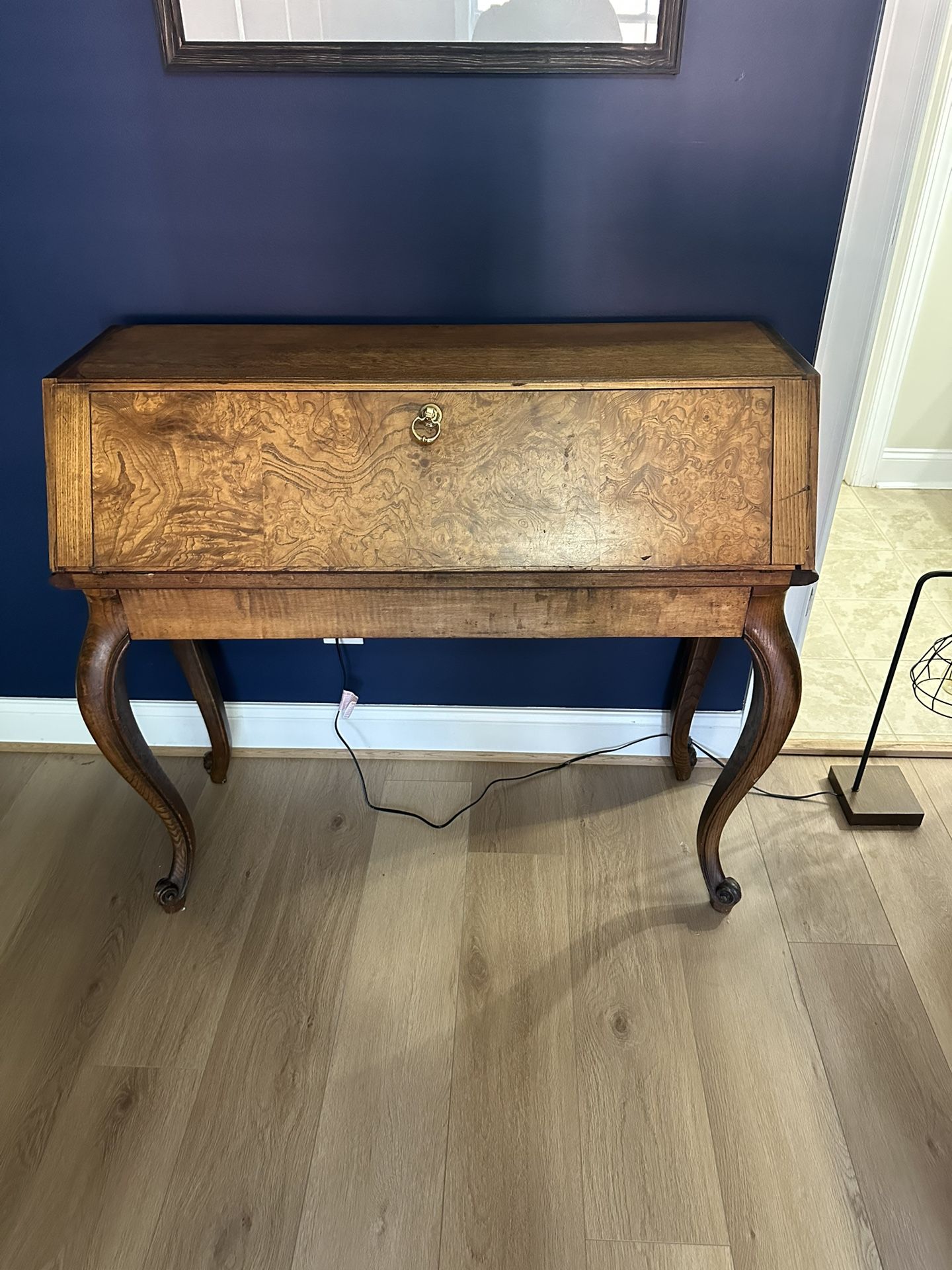 Antique Secretary Desk Tiger Wood