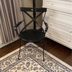 Accent Chair Black Wood And Metal