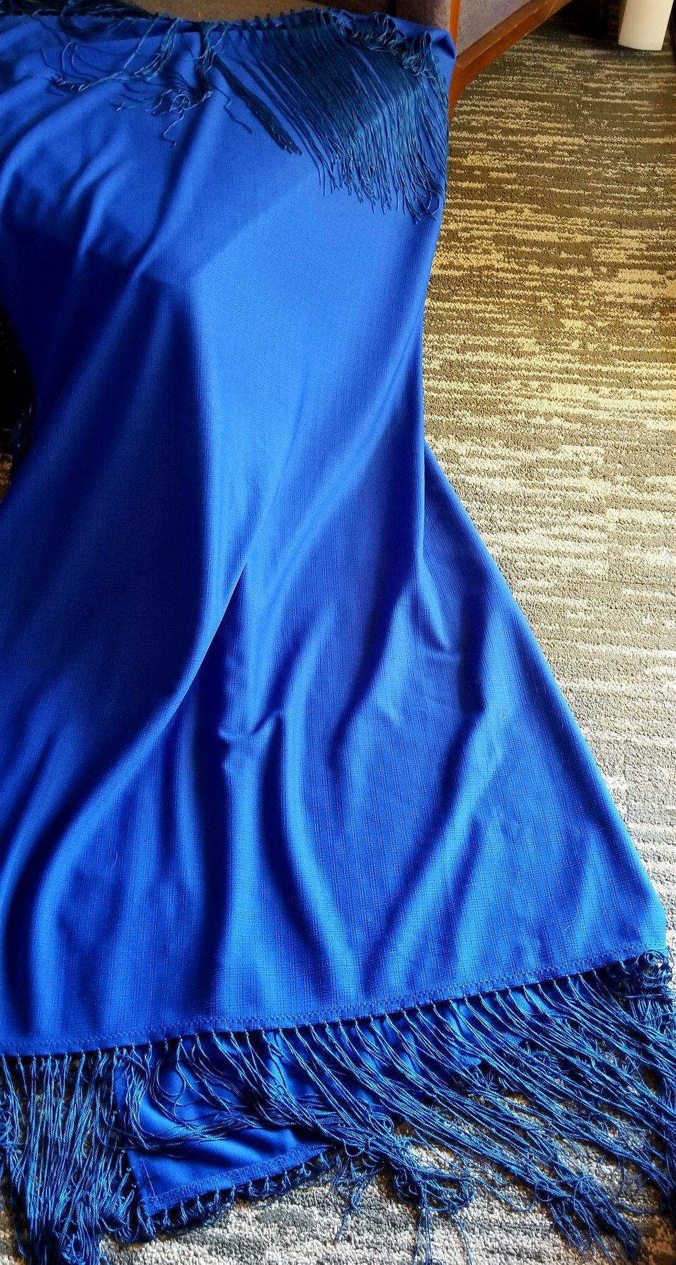 Vintage Electric Blue Table Cloth or...