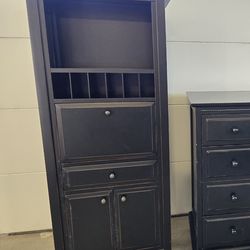 Tall Black Dresser/Office Cabinet