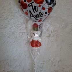 Te Amo Balloon/Bear Artificial Flower