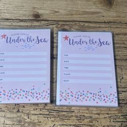 12 Under the Sea Invitation Cards with envelopes set of 2